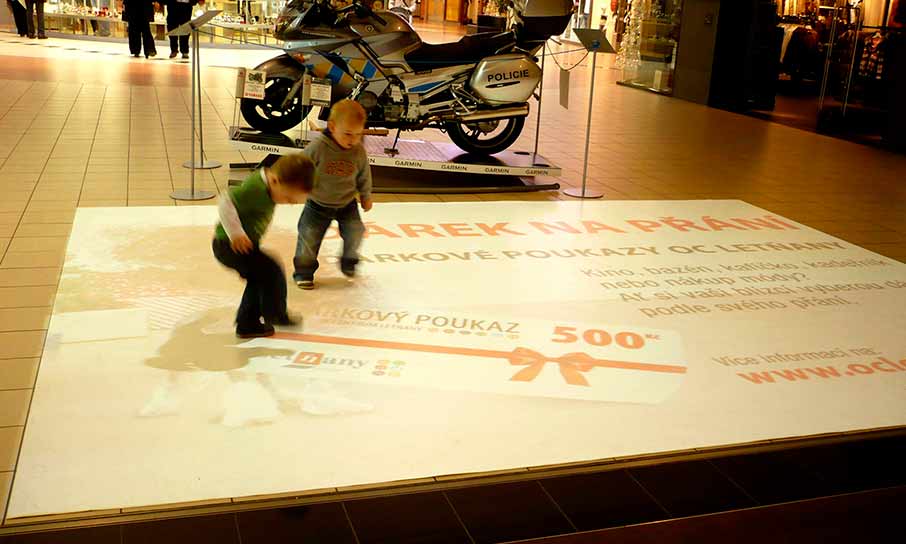 Shopping mall Letňany, interactive floor